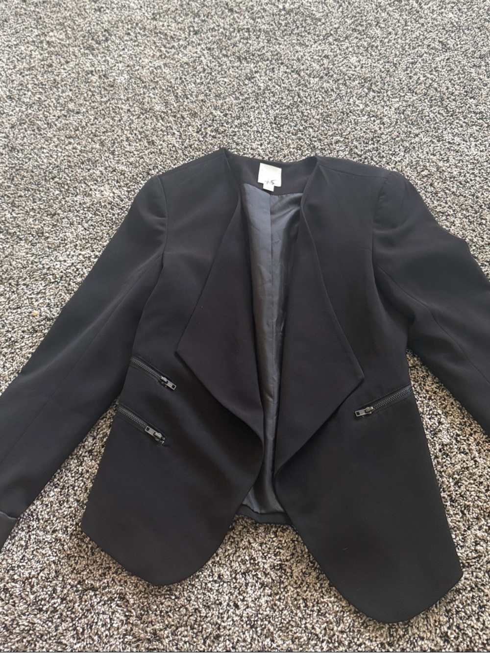 Halogen Black Draped Open-Front Blazer